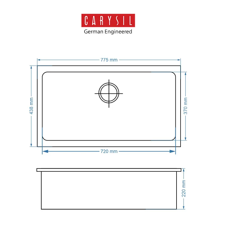 Carysil Jumbo 780-U Undermount Granite Sink (Terra)