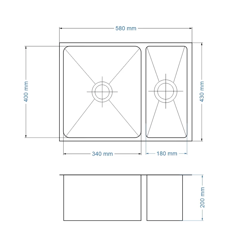 Carysil RXQ-580 Stainless Steel Kitchen Sink