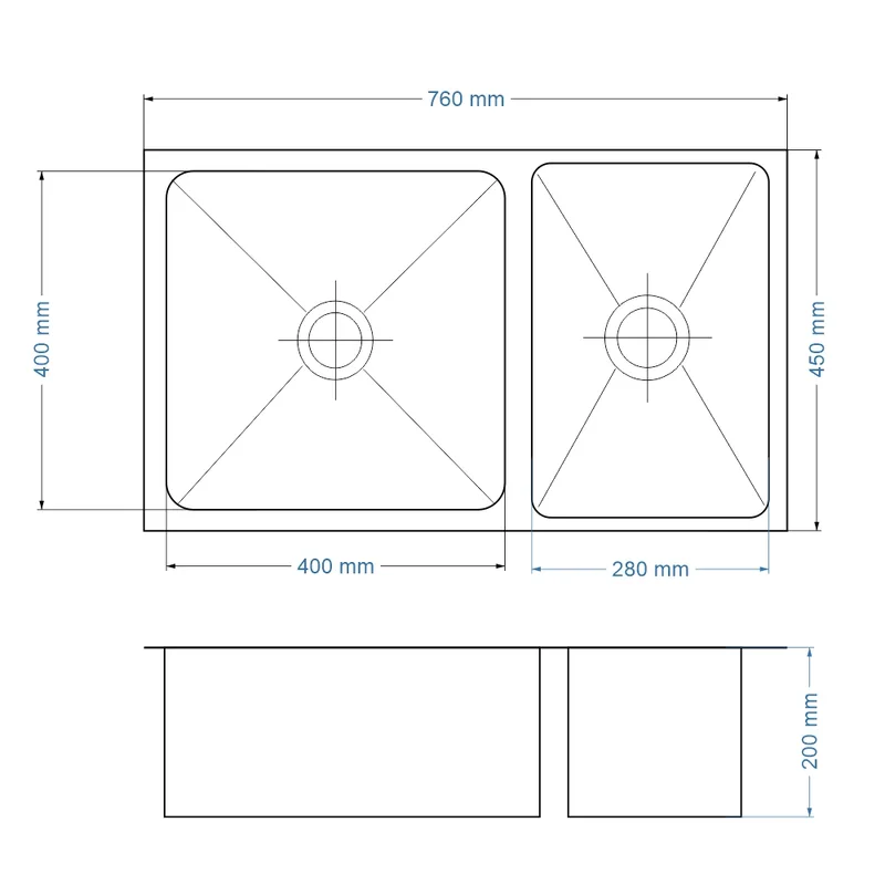 Carysil RXQ-760 Stainless Steel Kitchen Sink
