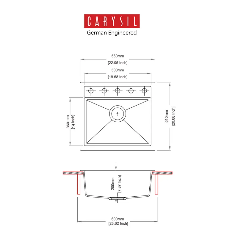 Carysil Waltz 560 Granite Kitchen Sink (Terra)