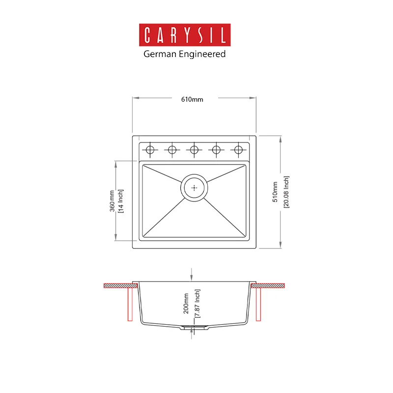 Carysil Waltz 610 Granite Kitchen Sink (Montana)