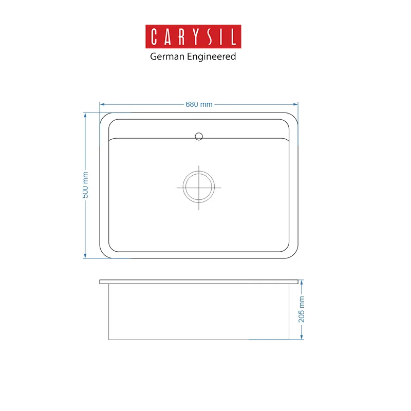 Carysil Waltz 680 Granite Kitchen Sink (Nera)