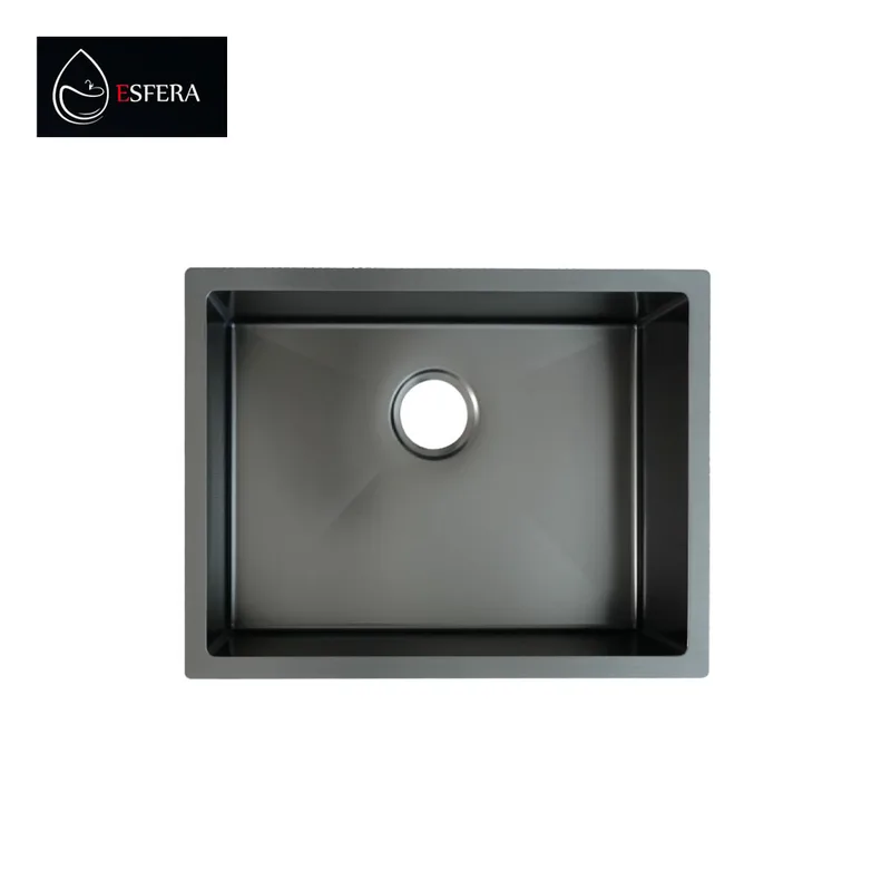 Esfera EKS-5445-NGM Stainless Steel Embossed Nano Kitchen Sink (Gun Metal)
