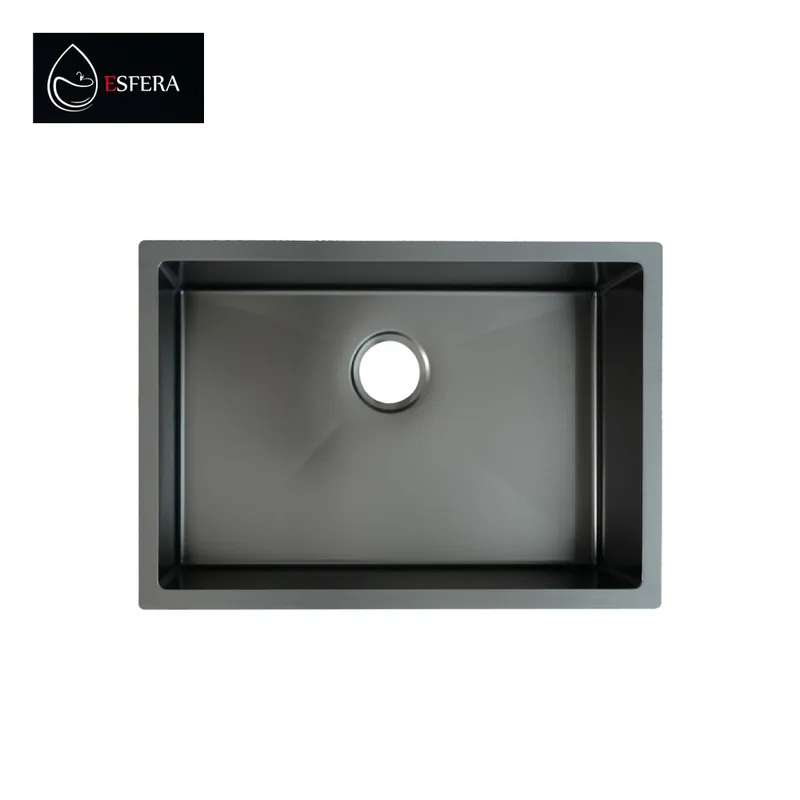 Esfera EKS-6045-NGM Stainless Steel Embossed Nano Kitchen Sink (Gun Metal)