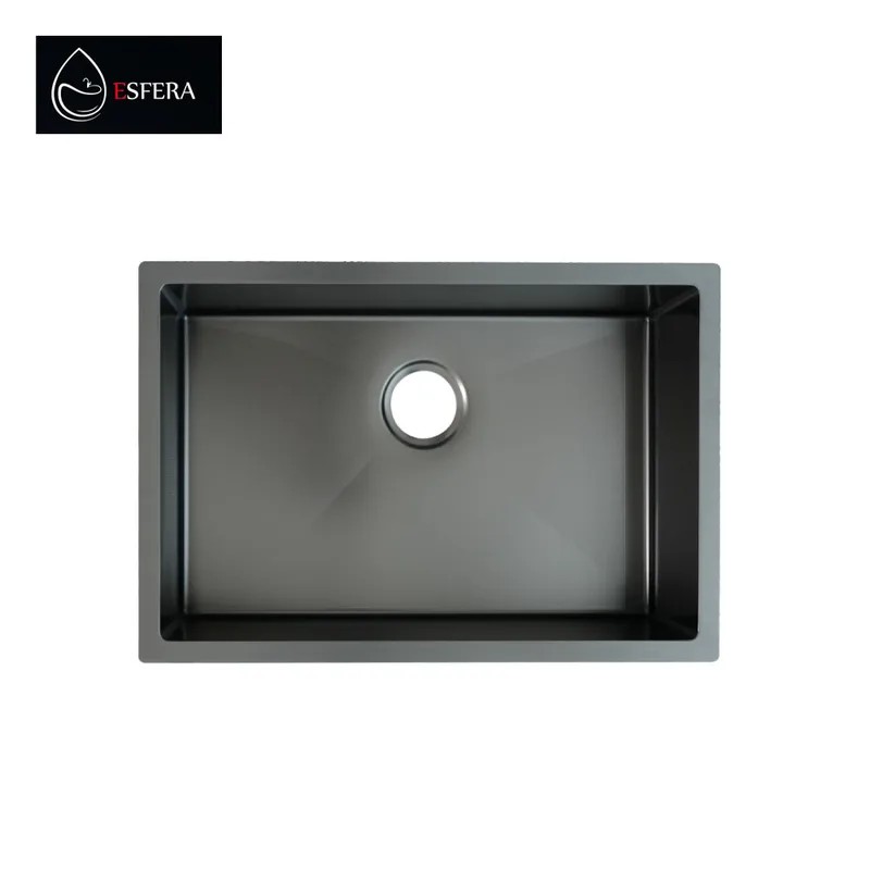 Esfera EKS-6845-NGM Stainless Steel Embossed Nano Kitchen Sink (Gun Metal)