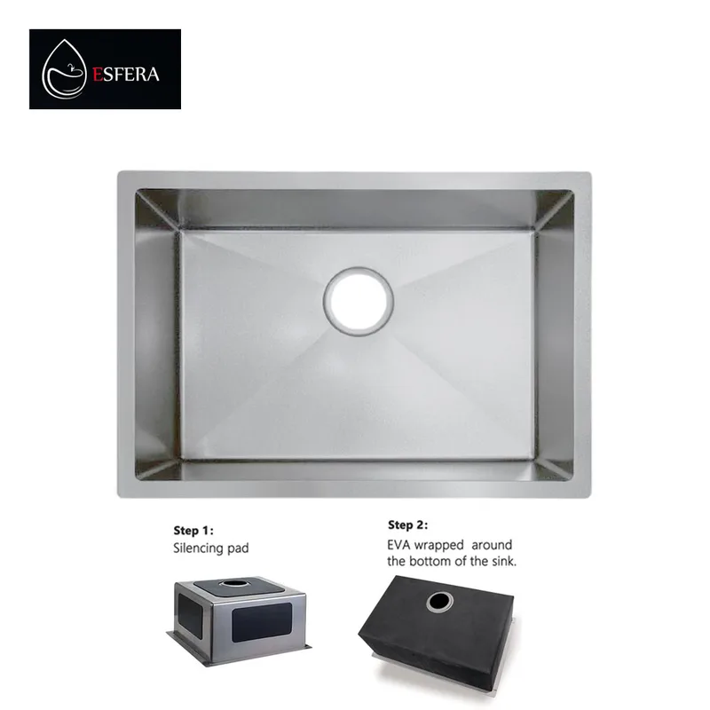 Esfera EKS-7045-NSS-M Meteor Stainless Steel Embossed Nano Kitchen Sink