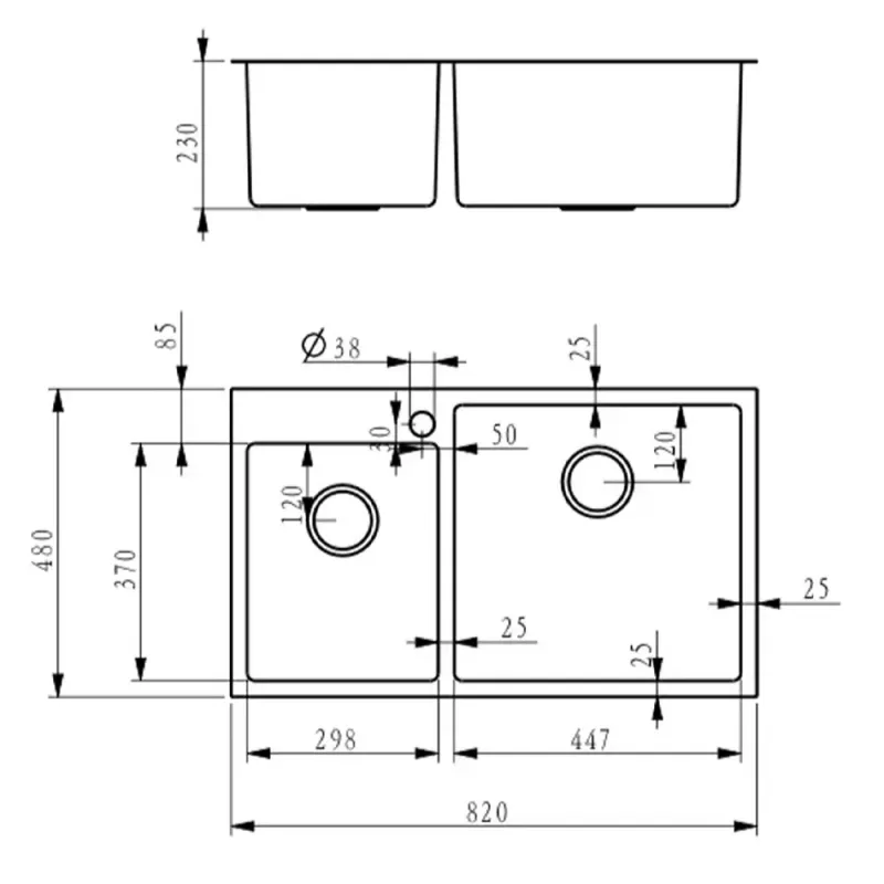 Fidelis FSD-22501R-HC Honeycomb Nano Stainless Steel Kitchen Sink