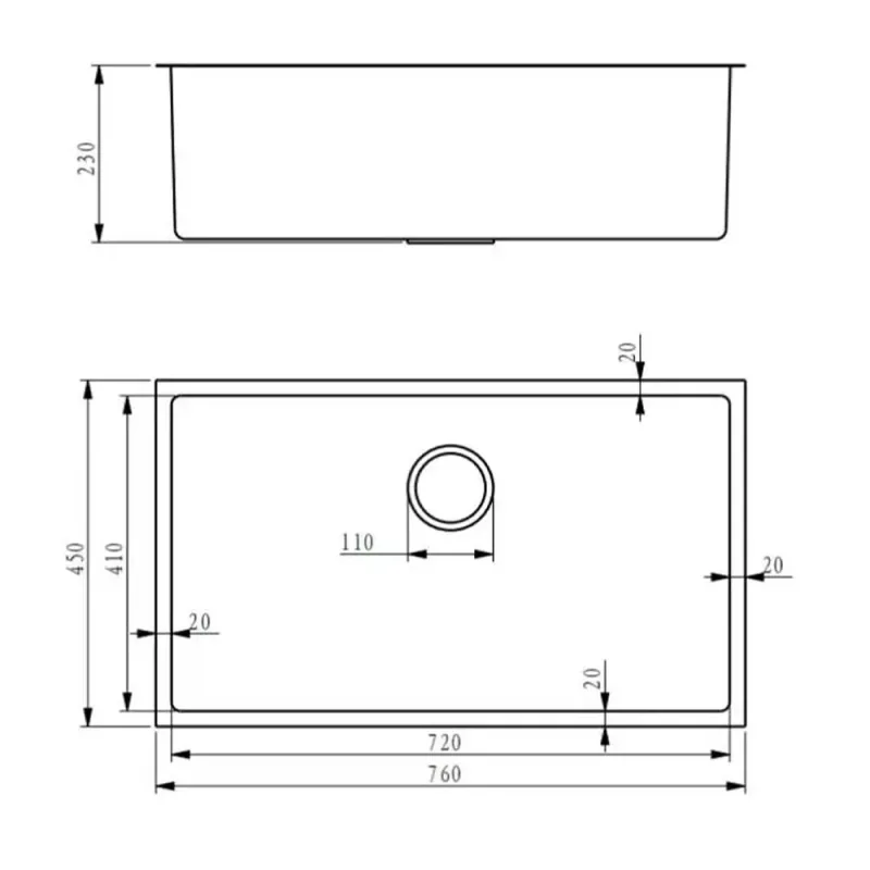 Fidelis FSD-22625HC Honeycomb Nano Stainless Steel Kitchen Sink