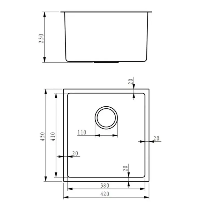 Fidelis FSD-23622HC-NBK Honeycomb Nano Stainless Steel Kitchen Sink (Black)