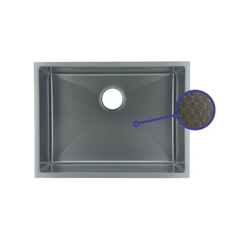 Fidelis FSD-23623HC-NBK Honeycomb Nano Stainless Steel Kitchen Sink (Black)