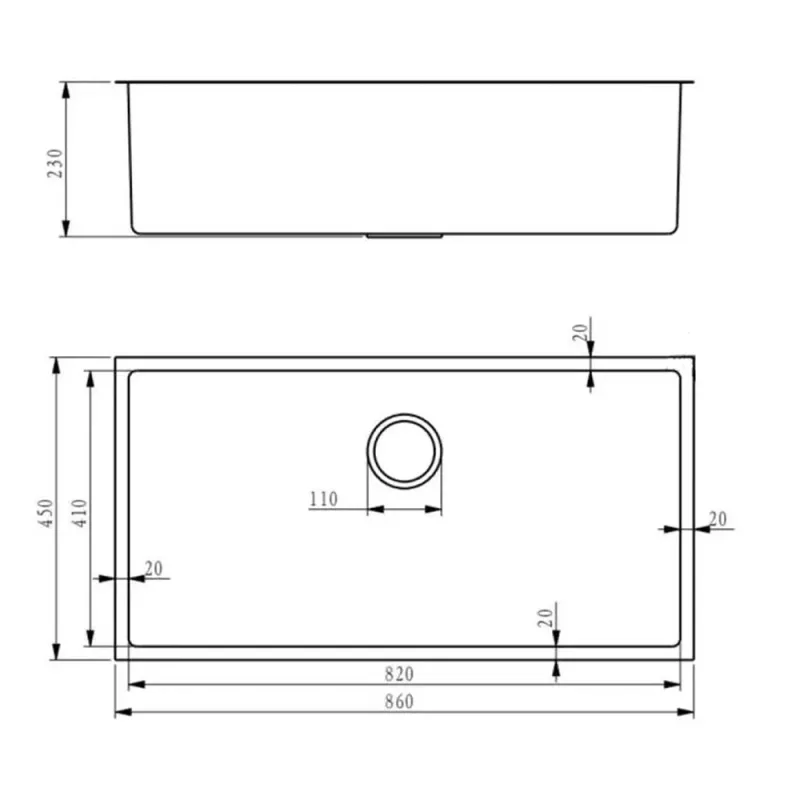 Fidelis FSD-23626HC-NBK Honeycomb Nano Stainless Steel Kitchen Sink (Black)