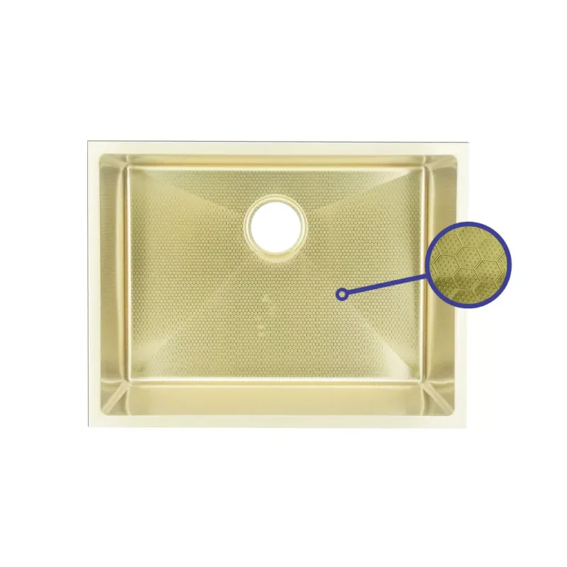 Fidelis FSD-24623HC-NG Honeycomb Nano Stainless Steel Kitchen Sink (Gold)