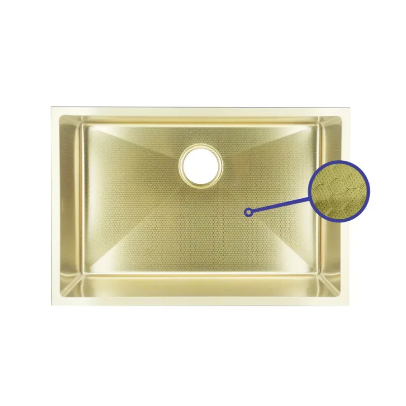 Fidelis FSD-24624HC-NG Honeycomb Nano Stainless Steel Kitchen Sink (Gold)