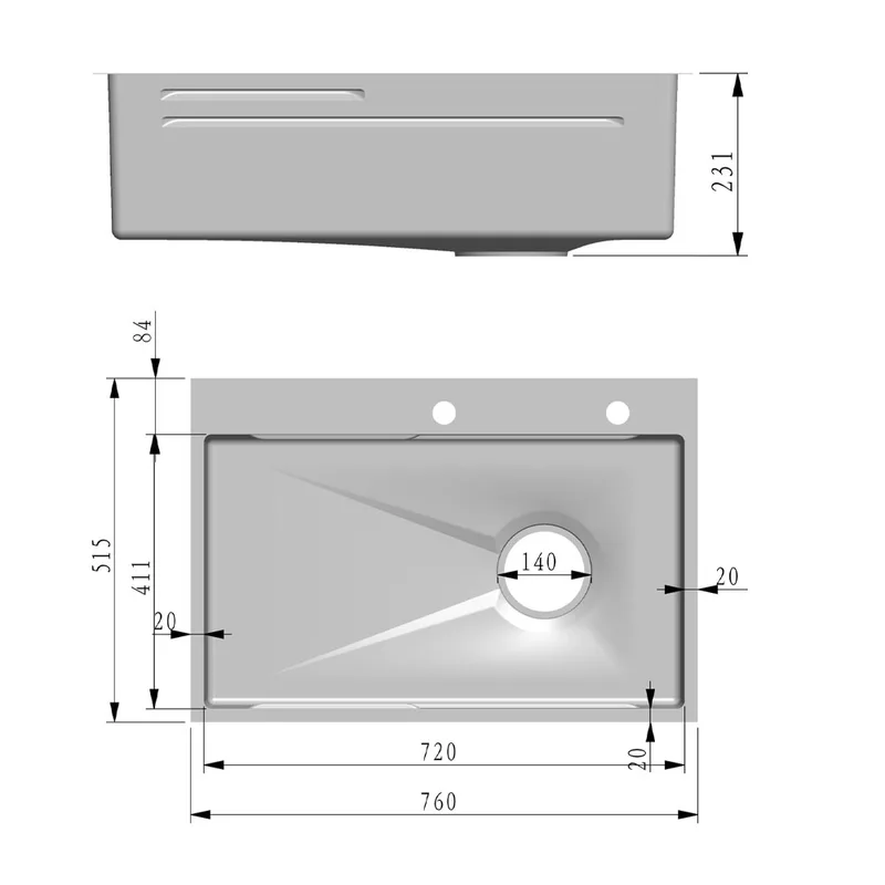 Fidelis FSD-31051NL Stainless Steel Embossed Nano Kitchen Sink