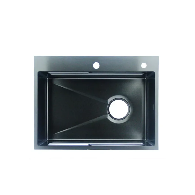 Fidelis FSD-34031NL-BK Stainless Steel Embossed Nano Kitchen Sink (Black)