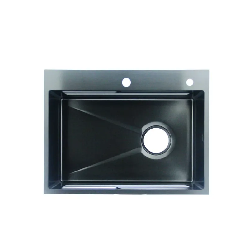Fidelis FSD-34033NL-BK Stainless Steel Embossed Nano Kitchen Sink (Black)