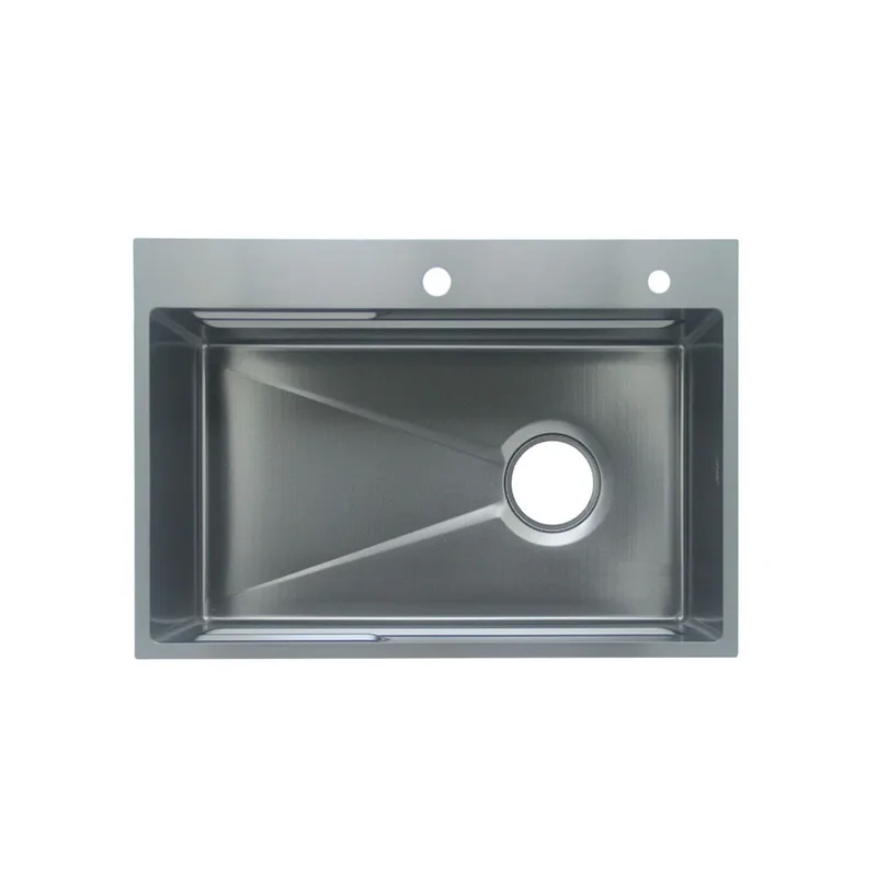 Fidelis FSD-34051NL-BK Stainless Steel Embossed Nano Kitchen Sink (Black)