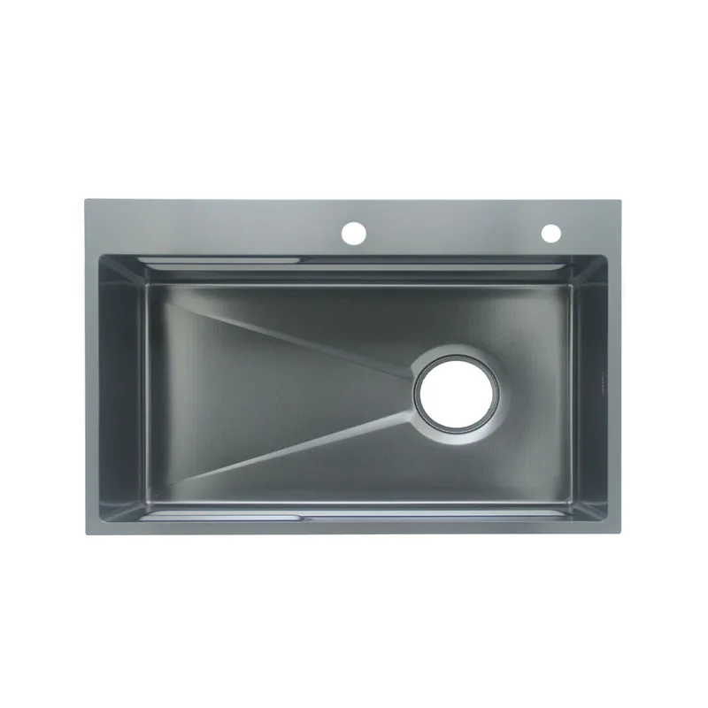 Fidelis FSD-34071NL-BK Stainless Steel Embossed Nano Kitchen Sink (Black)