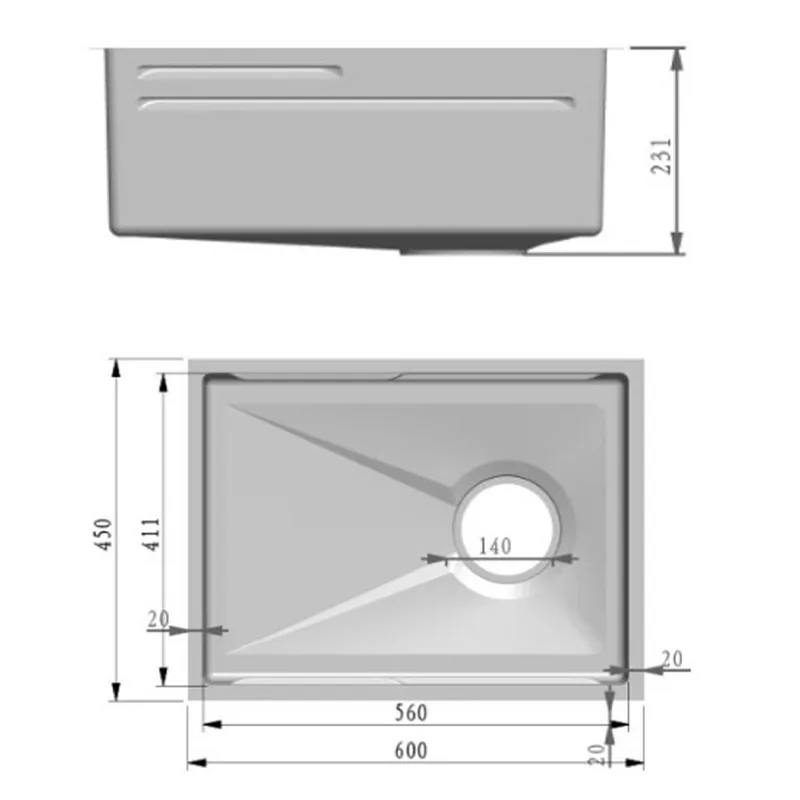 Fidelis FSD-53031NL-BK Stainless Steel Embossed Nano Kitchen Sink (Black)