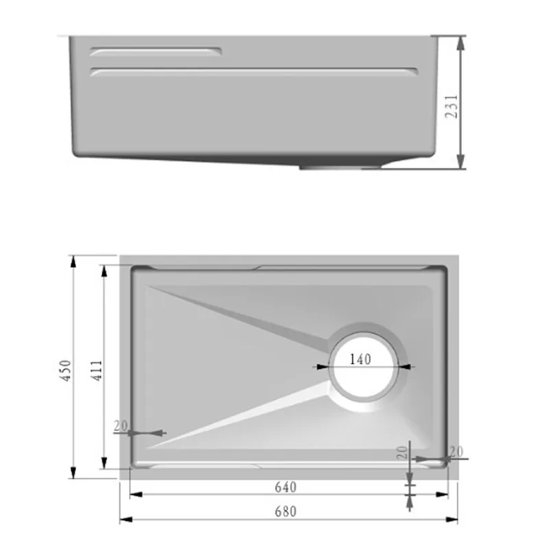 Fidelis FSD-53033NL-BK Stainless Steel Embossed Nano Kitchen Sink (Black)