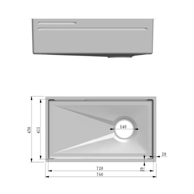 Fidelis FSD-53051NL-BK Stainless Steel Embossed Nano Kitchen Sink (Black)