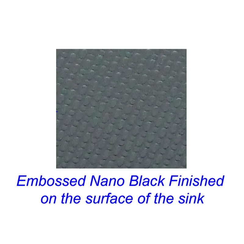 Fidelis FSD-53071NL-BK Stainless Steel Embossed Nano Kitchen Sink (Black)