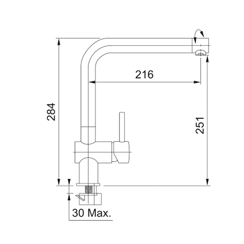 Franke CT304C Sink Mixer with Swivel Spout