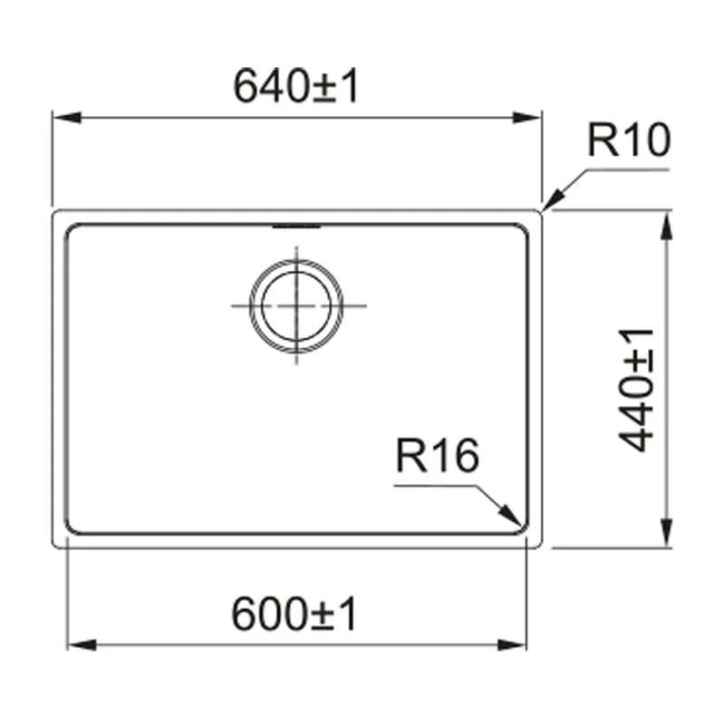 Franke Felix FEX 110-60 Single Bowl Undermount Sink
