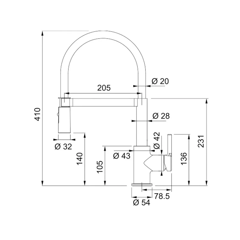 Franke Lina Semi Pro CT995C Pull-Out Sink Mixer