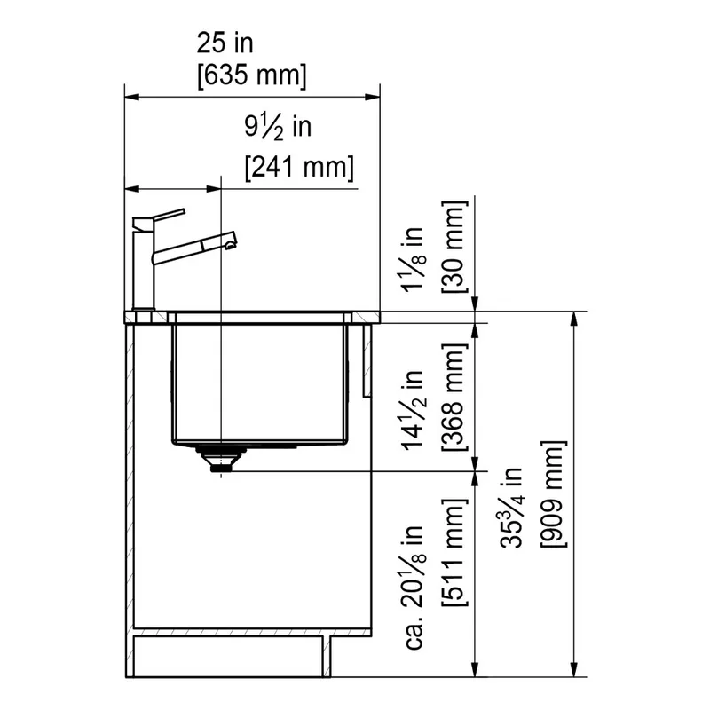 Franke PRO2.0 P2X-110-61 Single Bowl Undermount Sink