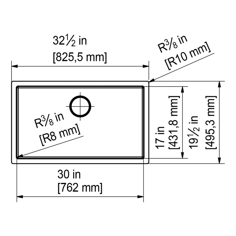 Franke PRO2.0 P2X-110-76 Single Bowl Undermount Sink