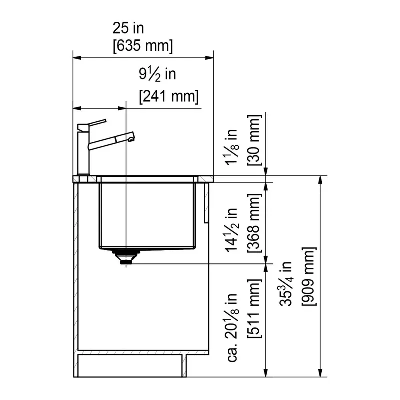 Franke PRO2.0 P2X-110-76 Single Bowl Undermount Sink