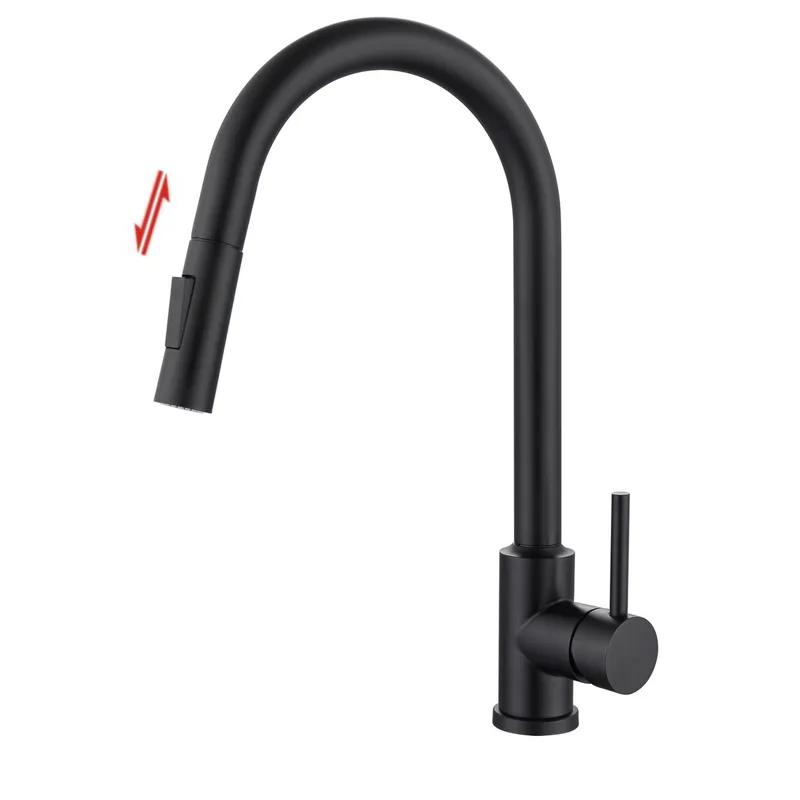 Frascio 105.9.701.02 Sensor Touch Pull-Out Kitchen Mixer (Matt Black)