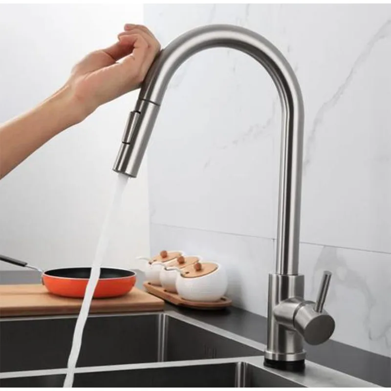 Frascio 105.9.701.05 Sensor Touch Pull-Out Kitchen Mixer (Stainless Steel)