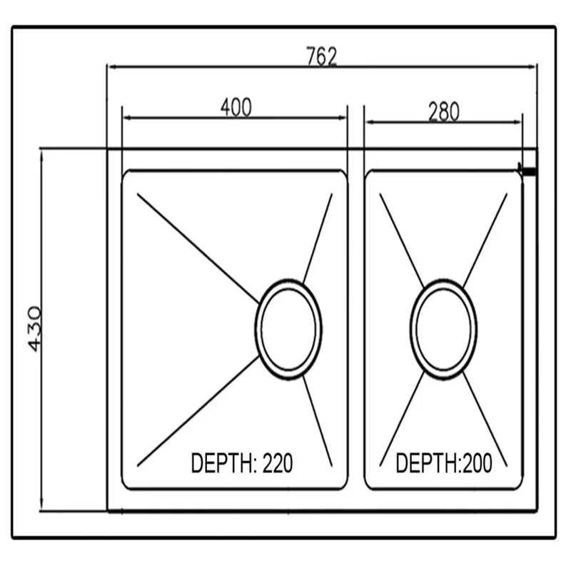 Fidelis FSD21032 Under-Mount Double Stainless Steel Kitchen Sink