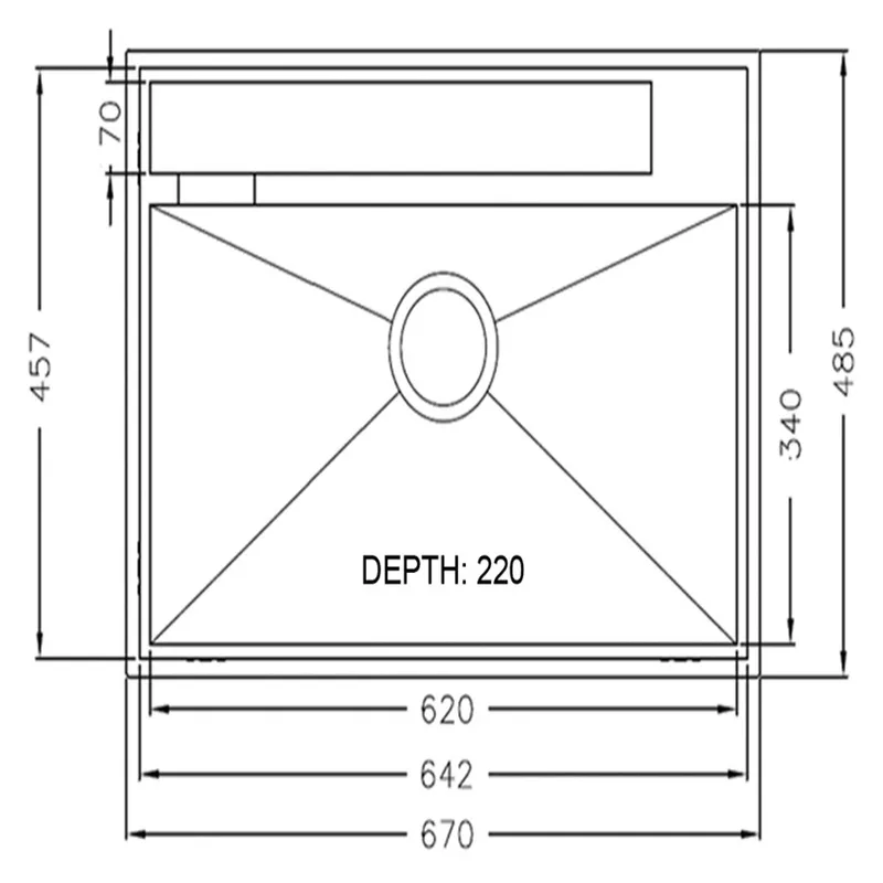 Fidelis FSD21052 Under-Mount Stainless Steel Kitchen Sink