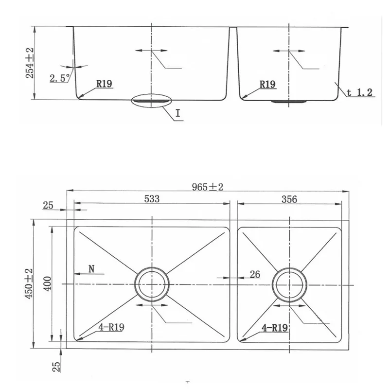 Fidelis FSD21303 Under-Mount Double Stainless Steel Kitchen Sink