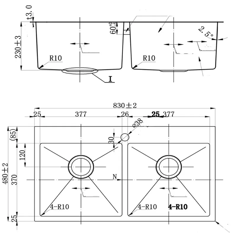 Fidelis FSD21405 Top-Mount Double Stainless Steel Kitchen Sink