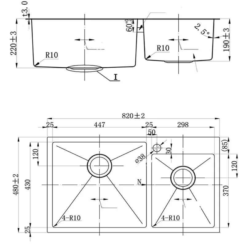 Fidelis FSD21501L Top-Mount Double Stainless Steel Kitchen Sink