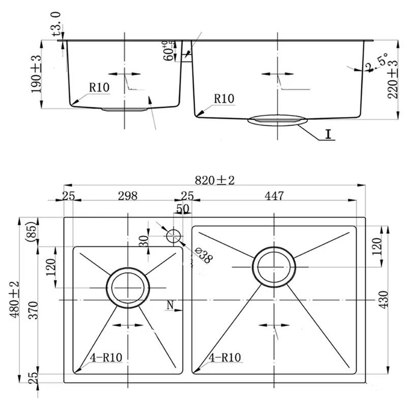 Fidelis FSD21501R Top-Mount Double Stainless Steel Kitchen Sink