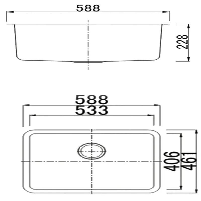 Fidelis FSD22005 Undermount Single Stainless Steel Kitchen Sink