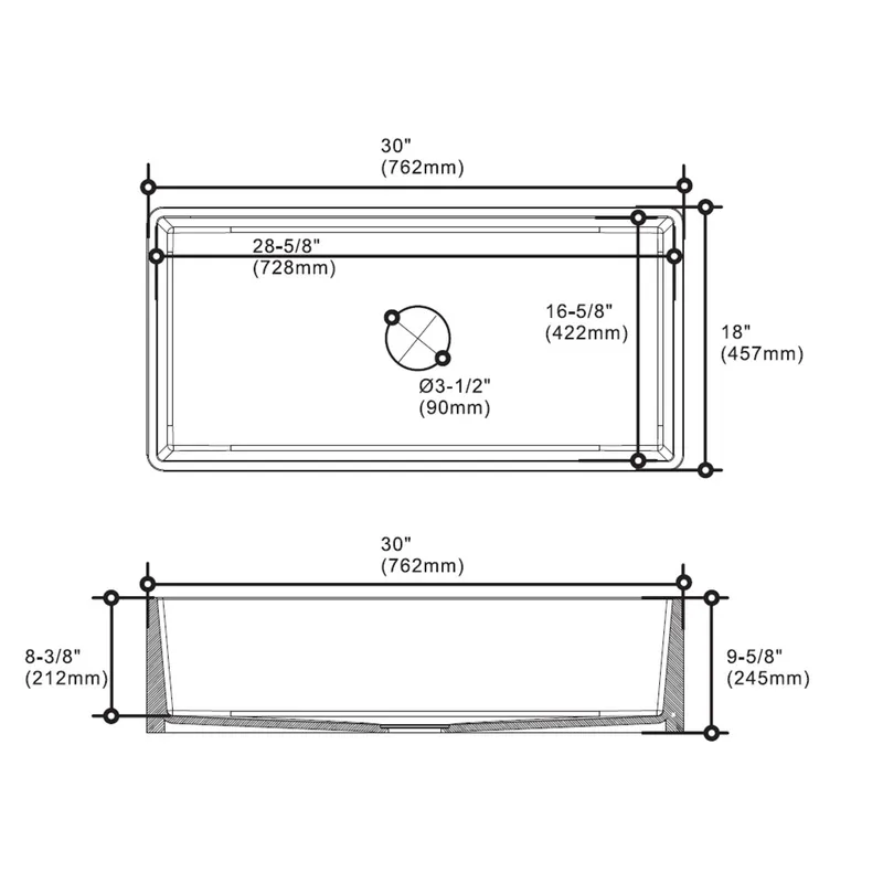 Geneva Solid Surface Farmhouse Sink
