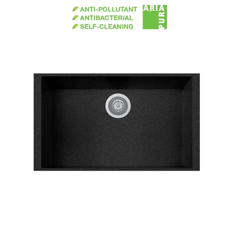 Geo-Ceram ON7610ST Granite Sink Black