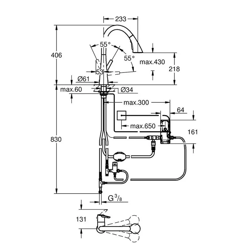Grohe 30219002 Zedra Touch Electronic Sink Mixer