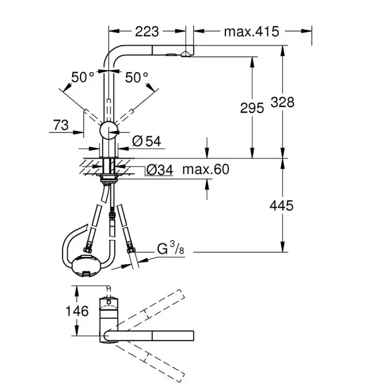 Grohe 30274DL0 Minta Pull-Out Mixer