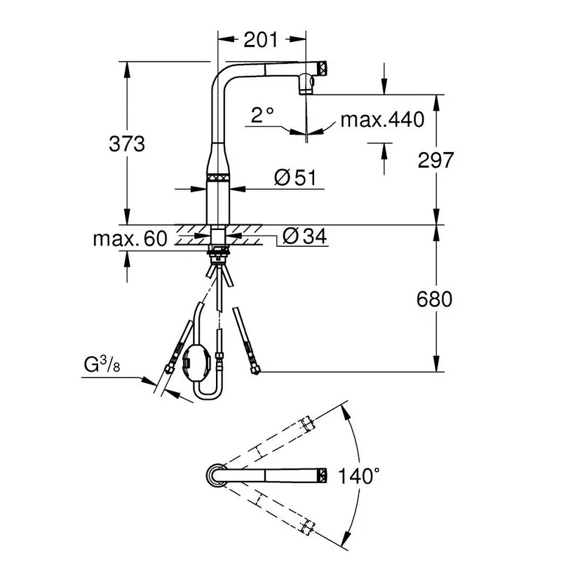 Grohe 31892000 Essence SmartControl Pull-Out Dual Spray Sink Mixer (Chrome)