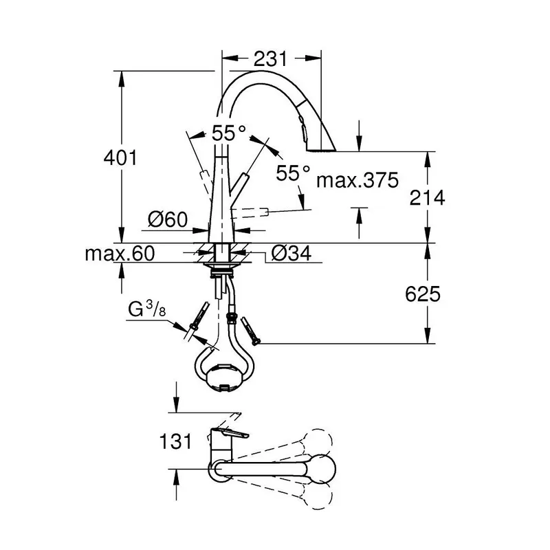 Grohe 32294002 Zedra Sink Mixer