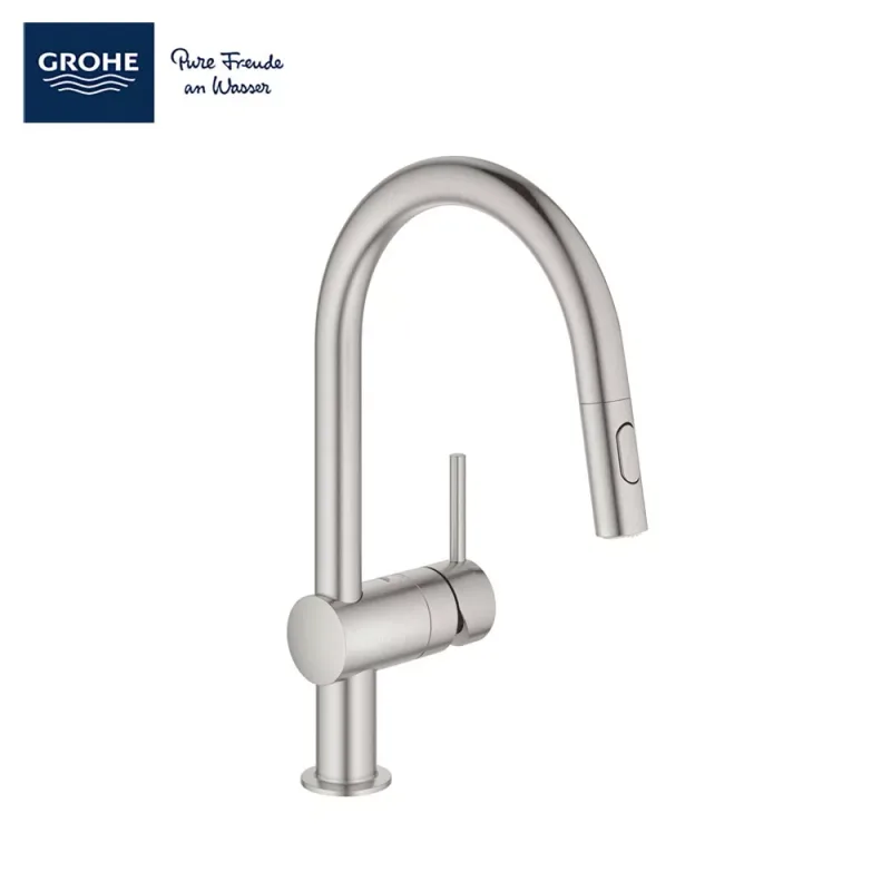Grohe 32321DC2 Minta C-Spout SuperSteel Sink Mixer