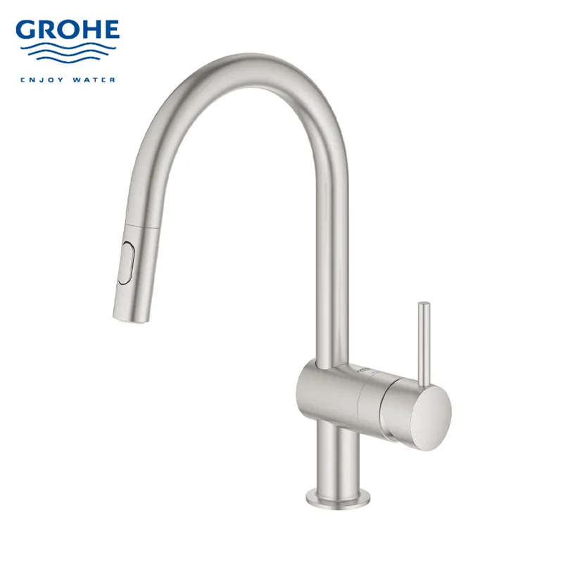 Grohe 32321DC2 Minta C-Spout SuperSteel Sink Mixer