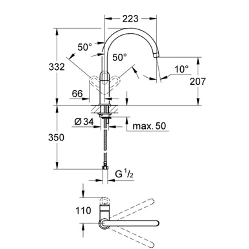 Grohe GH31232000 BauLoop Sink Mixer